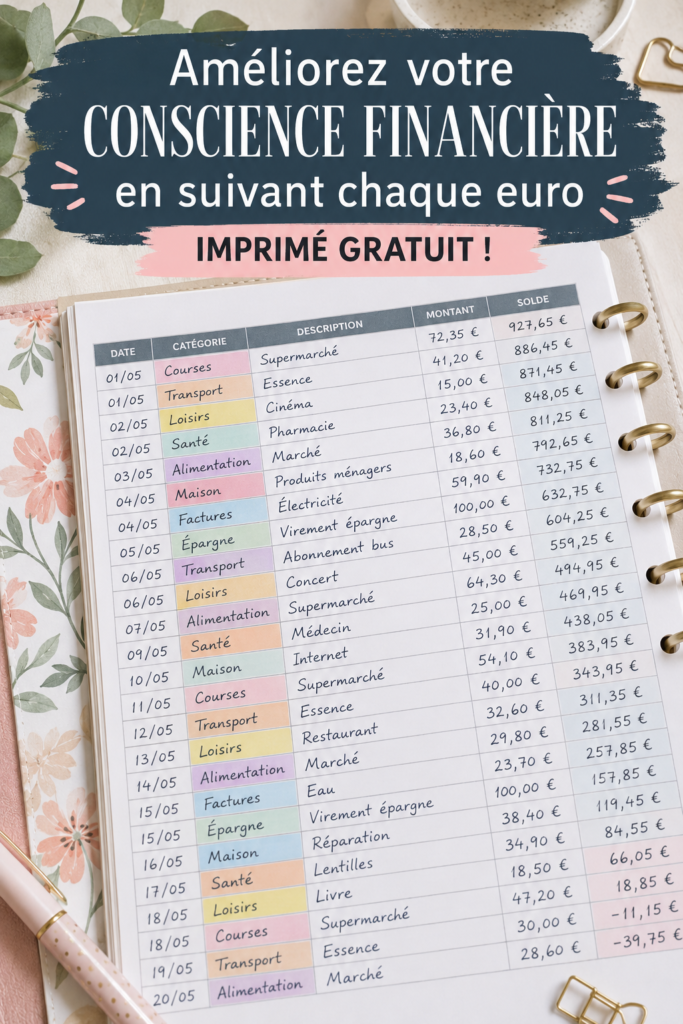 Femme utilisant un tableau pour suivre ses dépenses financières.