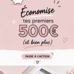Femme souriante tenant un porte-monnaie avec des billets, symbolisant l'épargne et la gestion financière.