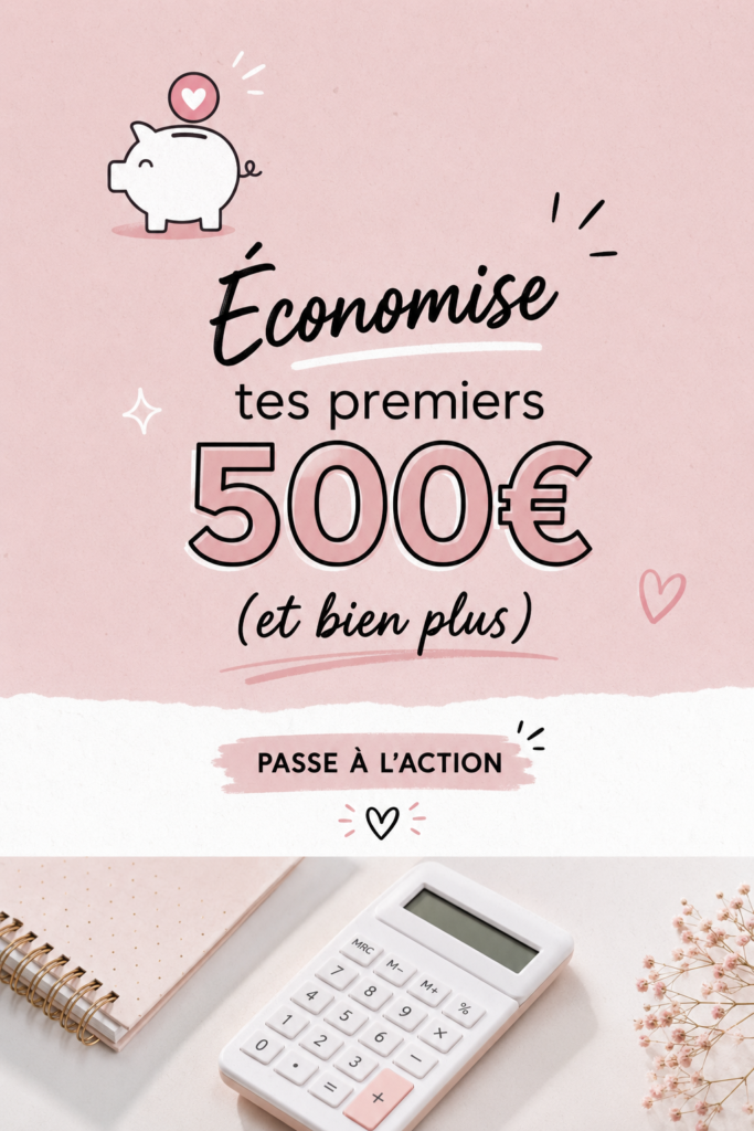 Femme souriante tenant un porte-monnaie avec des billets, symbolisant l'épargne et la gestion financière.