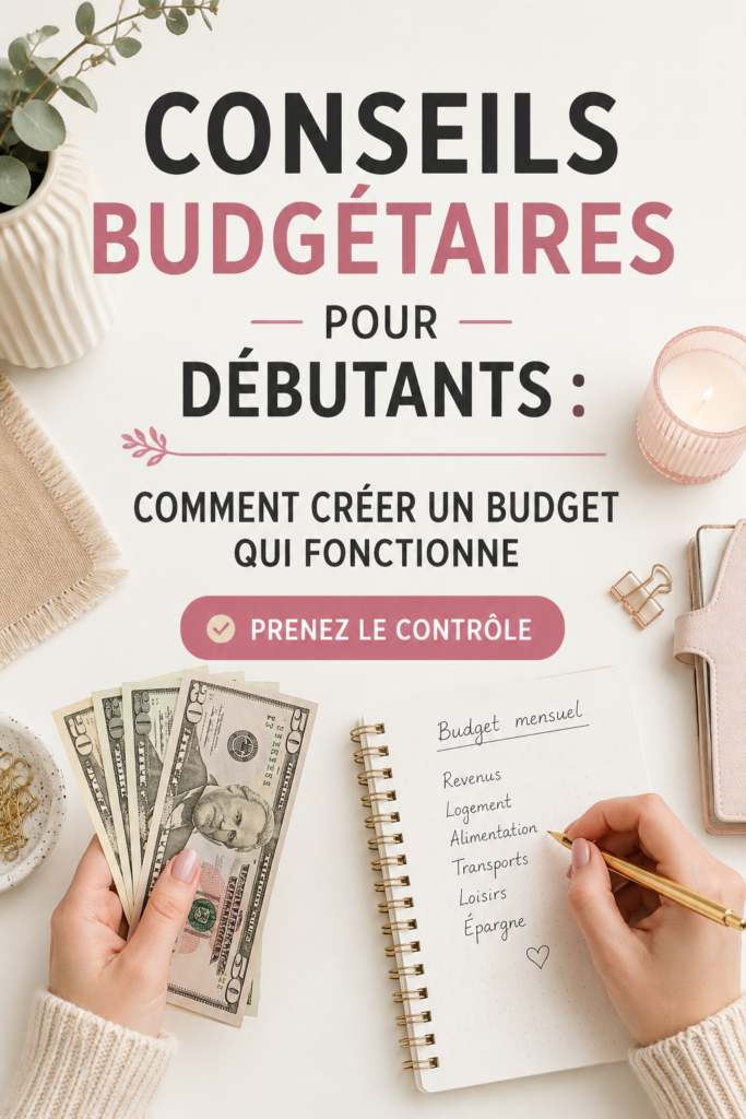 Une femme souriante en train de travailler sur son budget avec un carnet et un stylo.