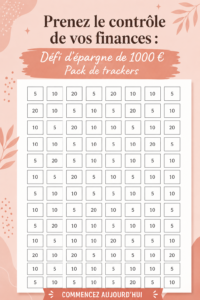 Défi d'épargne : femme souriante entourée de billets et de pièces de monnaie