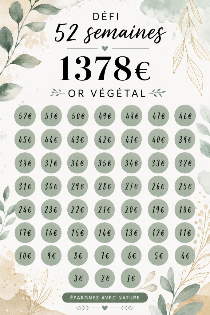 Femme souriante tenant un plan d'épargne en jardinant, illustrant le défi de l'or végétal.