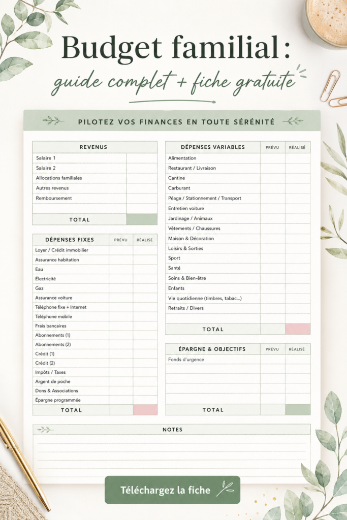 Un guide pratique sur la gestion de budget familial, incluant des conseils et une fiche gratuite.