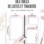 Un Bullet Journal ouvert avec des listes colorées et des trackers créatifs
