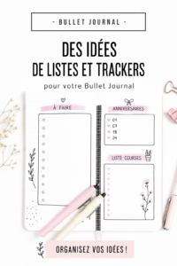 Un Bullet Journal ouvert avec des listes colorées et des trackers créatifs