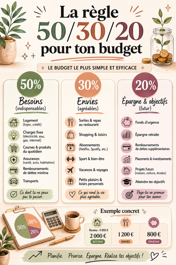 Une femme examinant son budget en utilisant la méthode 50/30/20.