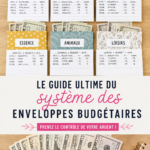Une femme examinant son budget avec des enveloppes étiquetées par catégories de dépenses.