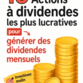 Un graphique illustrant les actions à dividendes mensuels et leur rendement attendu.