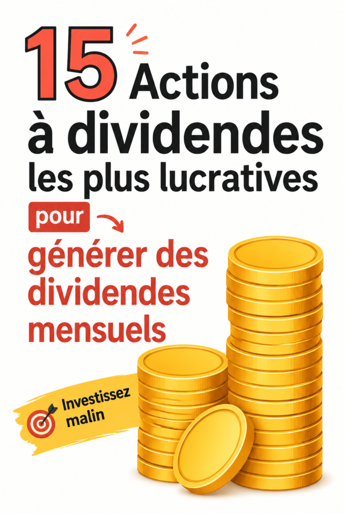 Un graphique illustrant les actions à dividendes mensuels et leur rendement attendu.