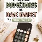 Catégories de budget claires sur un tableau, inspirées par Dave Ramsey
