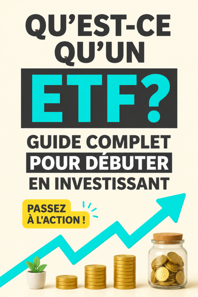 Illustration représentant des graphiques financiers et des investissements, illustrant le concept des ETF.