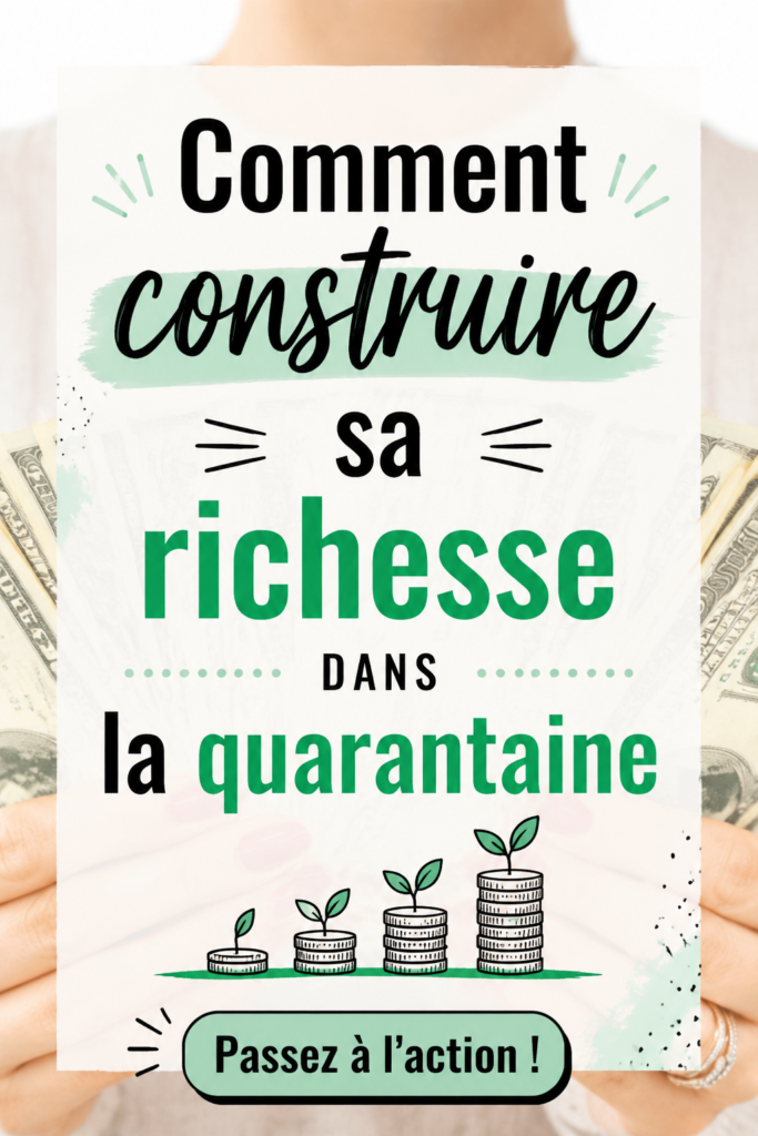 Femme de 40 ans souriante regardant des documents financiers, représentant la gestion de sa richesse.