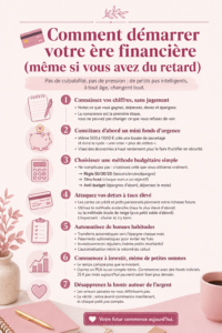 Femme joyeuse tenant un carnet et un crayon, prête à planifier ses finances