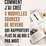 Montage représentant plusieurs sources de revenus pour femmes actives, incluant images de freelance, investissement et vente.
