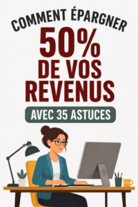Femme souriante tenant un carnet de budget, prête à économiser de l'argent.