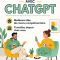 Une femme utilisant ChatGPT sur son ordinateur pour gagner de l'argent depuis chez elle.
