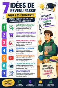Un étudiant consultant un ordinateur pour trouver des idées de revenus passifs.