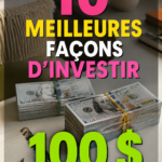Femme souriante examinant des options d'investissement pour 100 euros.