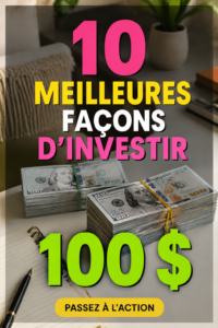 Femme souriante examinant des options d'investissement pour 100 euros.
