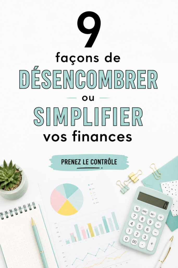 Femme souriante consultant son budget avec des outils financiers.