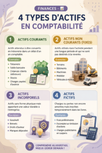 Illustration de divers types d'actifs comptables en entreprise