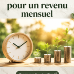 Illustration de personnes examinant leurs investissements pour un revenu mensuel stable.