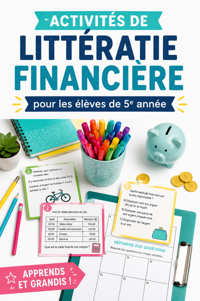 Un enfant jouant à un jeu éducatif sur la finance.