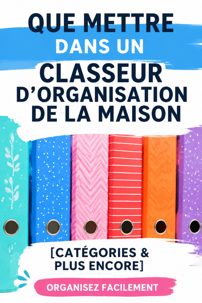 Classeur de gestion familiale ouvert sur une table avec documents organisés