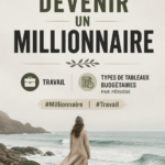 Une femme réfléchissant sur un budget à la maison, symbolisant la gestion financière et l'ambition de devenir millionnaire.