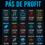 Illustration d'une entreprise moderne avec des graphiques de croissance sur un écran, représentant des sociétés non rentables.