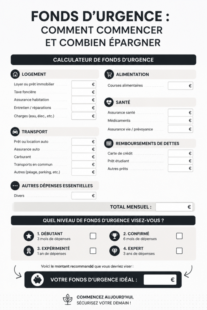 Femme réfléchissant à ses finances avec un carnet et un stylo, illustrant le concept de fonds d'urgence.