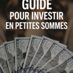 Une femme consultant des applications de micro-investissement sur son smartphone, entourée de graphiques financiers.