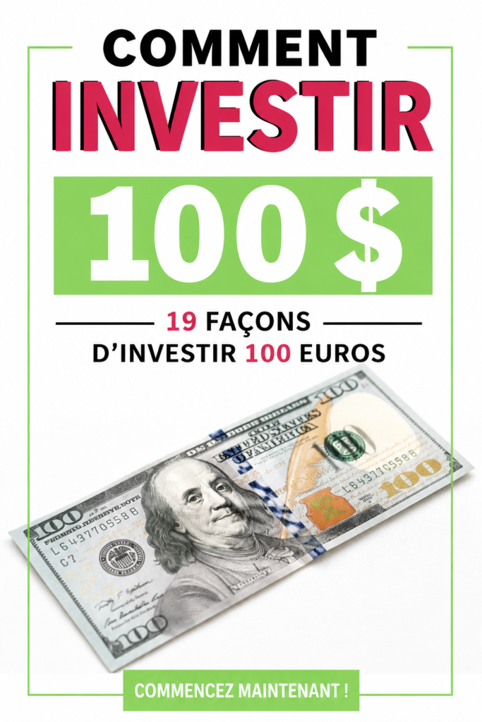 Un visuel de plusieurs options d'investissement avec 100 dollars sur une table, symbolisant la diversité des choix financiers.