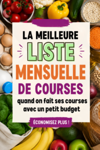 Femme souriante en train de faire du shopping avec une liste de courses en main, représentant une gestion budgétaire efficace.