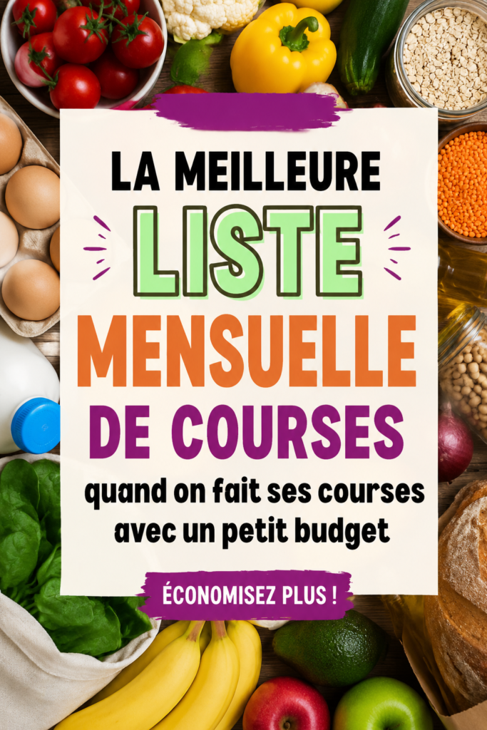 Femme souriante en train de faire du shopping avec une liste de courses en main, représentant une gestion budgétaire efficace.