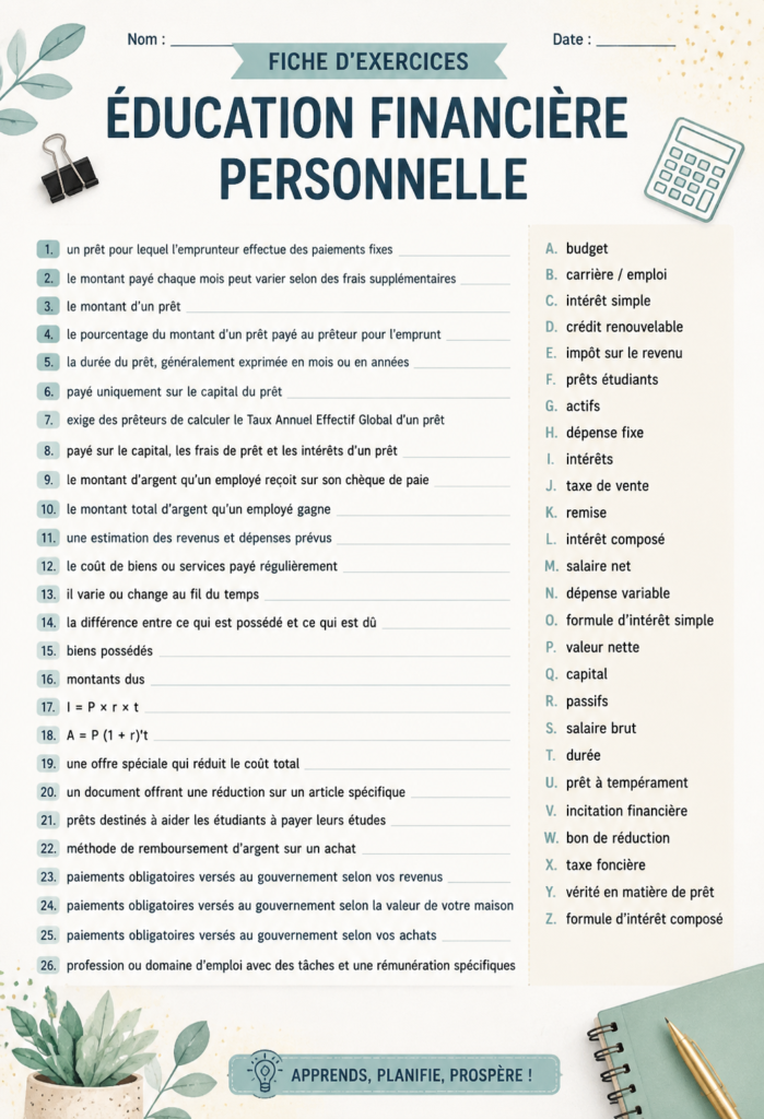 Femme souriante utilisant un tableau pour organiser ses finances personnelles.