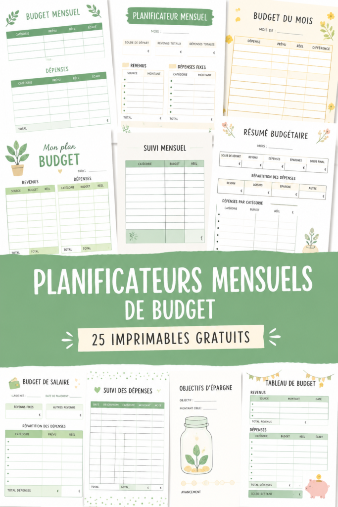 Modèles de budget mensuel gratuits à imprimer pour une gestion efficace des finances.
