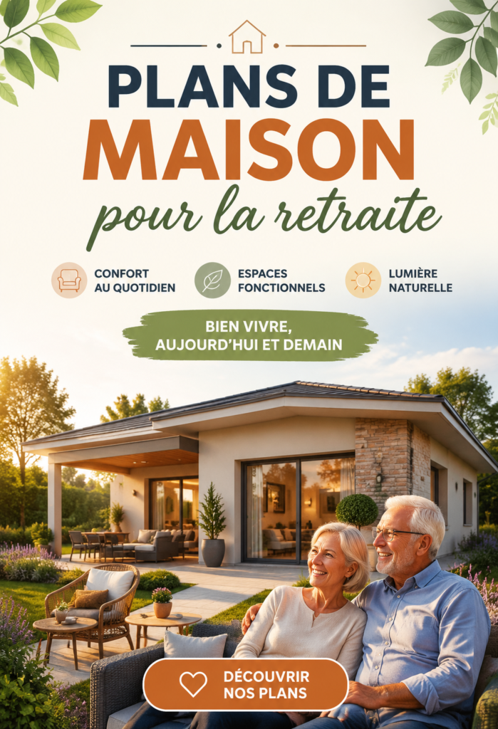 Plan de maison chaleureuse pour une retraite confortable