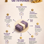Femme souriante en train de gérer ses finances personnelles et ses différentes sources de revenus.