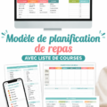 Template de planification des repas gratuit avec une liste de courses intégrée