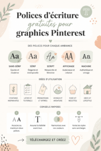 Sélection de typographies gratuites pour des créations Pinterest
