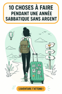 Femme explorant des activités gratuites pendant une année sabbatique.