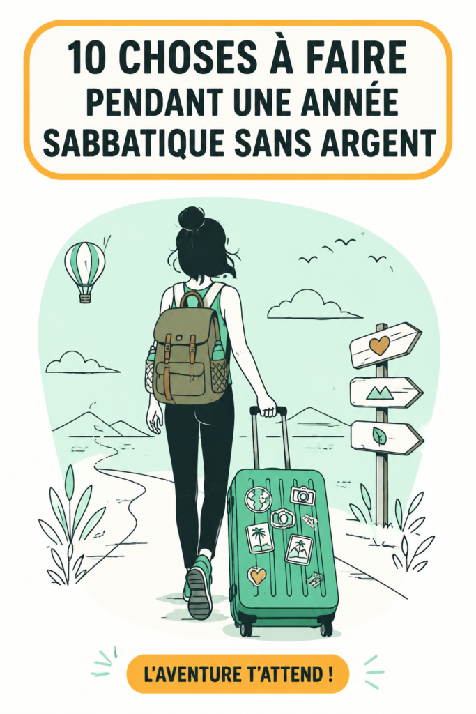 Femme explorant des activités gratuites pendant une année sabbatique.
