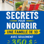 Femme préparant des repas nourrissants pour sa famille nombreuse avec un budget serré.
