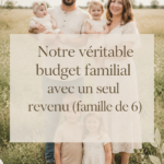 Une famille de six membres en discussion autour d'un budget familial.
