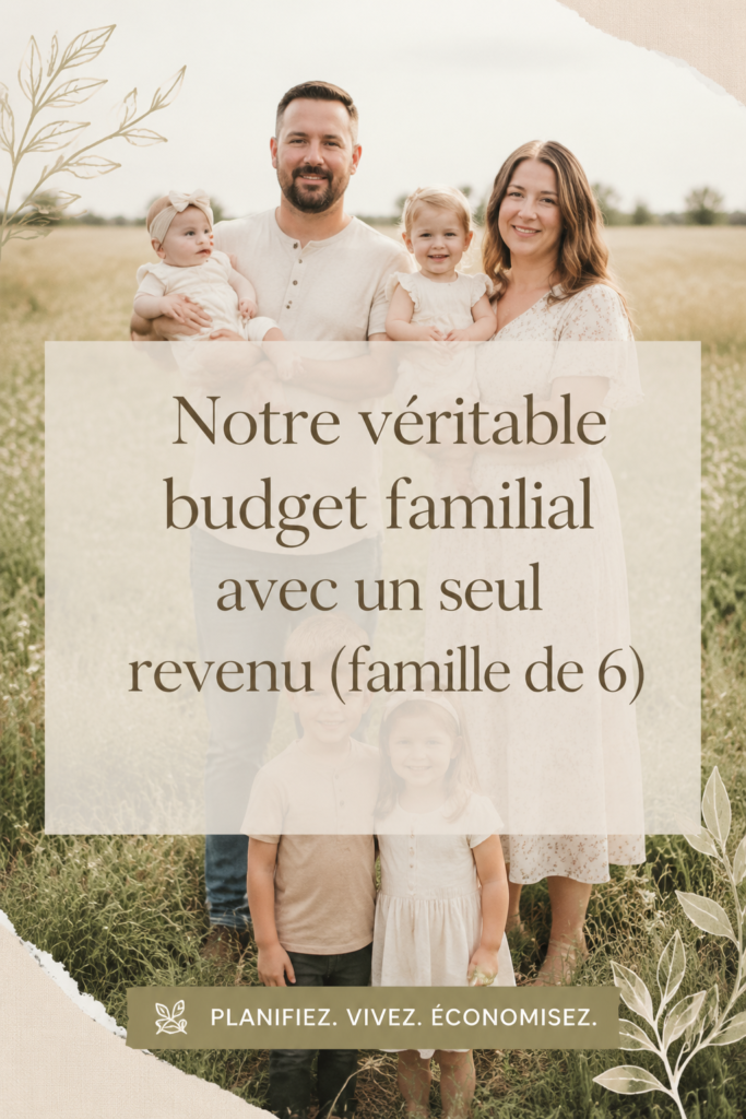 Une famille de six membres en discussion autour d'un budget familial.