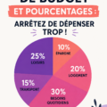 Illustration représentant des graphiques de budget familial.
