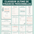 Un classeur financier ouvert avec des documents et un stylo, symbolisant la gestion des finances familiales.