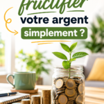 Femme souriante utilisant une application de gestion financière sur son téléphone