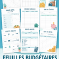 Un modèle de feuille de budget à imprimer sur un bureau